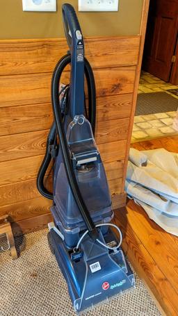 Hoover floor finishing machine features heated cleaning, Spin Scrub 50, upholstery and stain