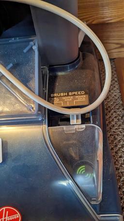 Hoover floor finishing machine features heated cleaning, Spin Scrub 50, upholstery and stain