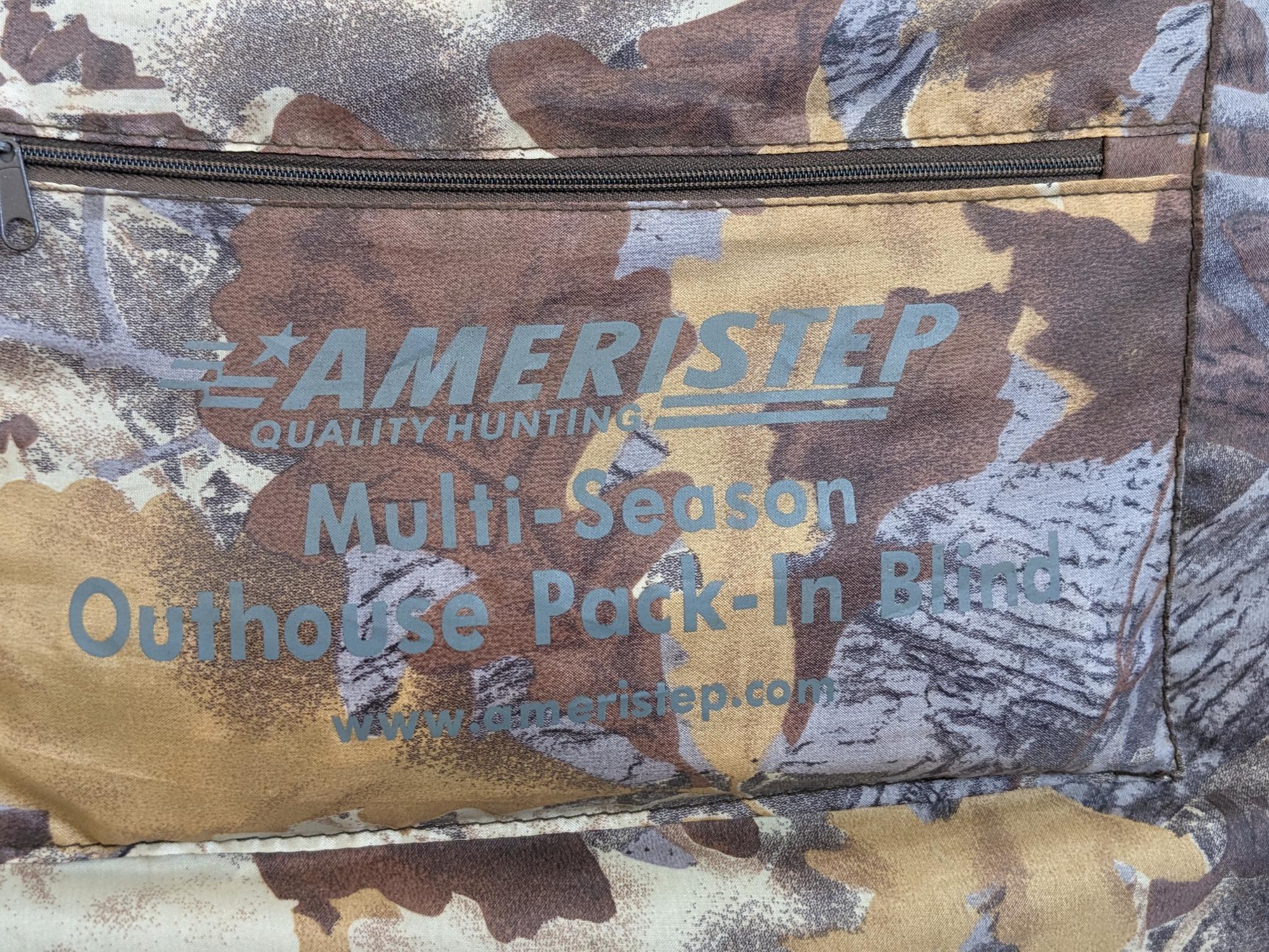 Ameristep outhouse hunting blind, is in overall very good condition, comes with carry bag, has its