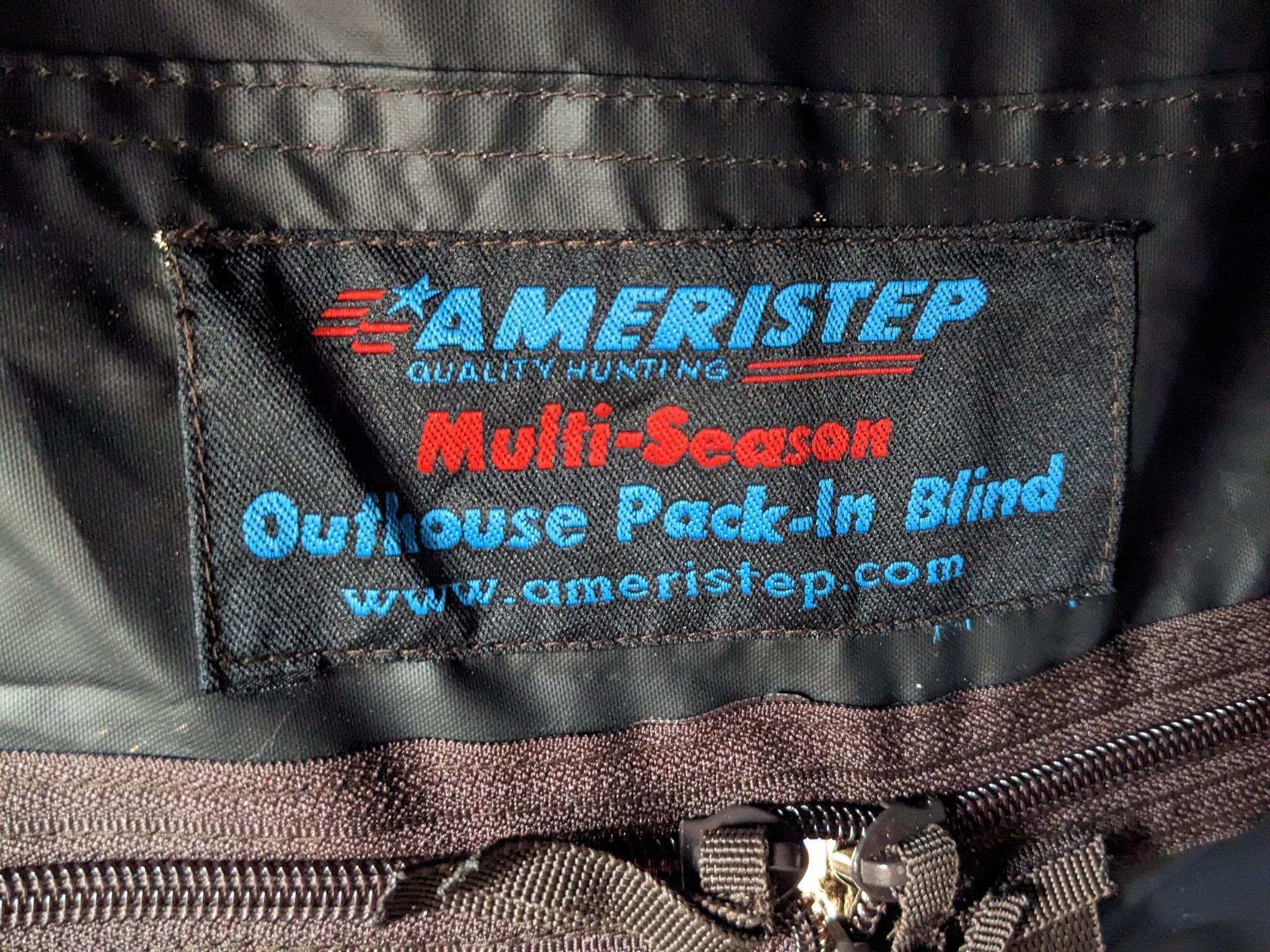 Ameristep outhouse hunting blind, is in overall very good condition, comes with carry bag, has its
