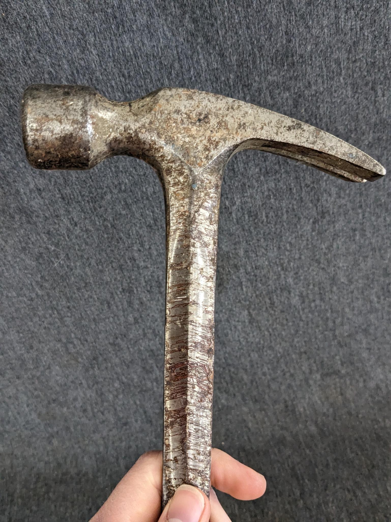 Estwing 16" long framing hammer, handle is in very good condition, shaft and head have some use