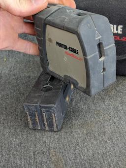 Porter Cable RoboToolz 3 beam self leveling laser level. Appears in good condition, comes with a
