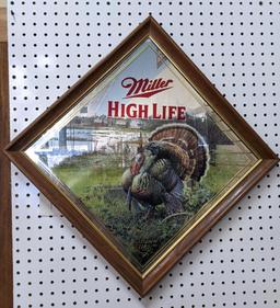 Miller High Life beer mirror, The mirror is in good condition, no chips or scratches noted on frame,