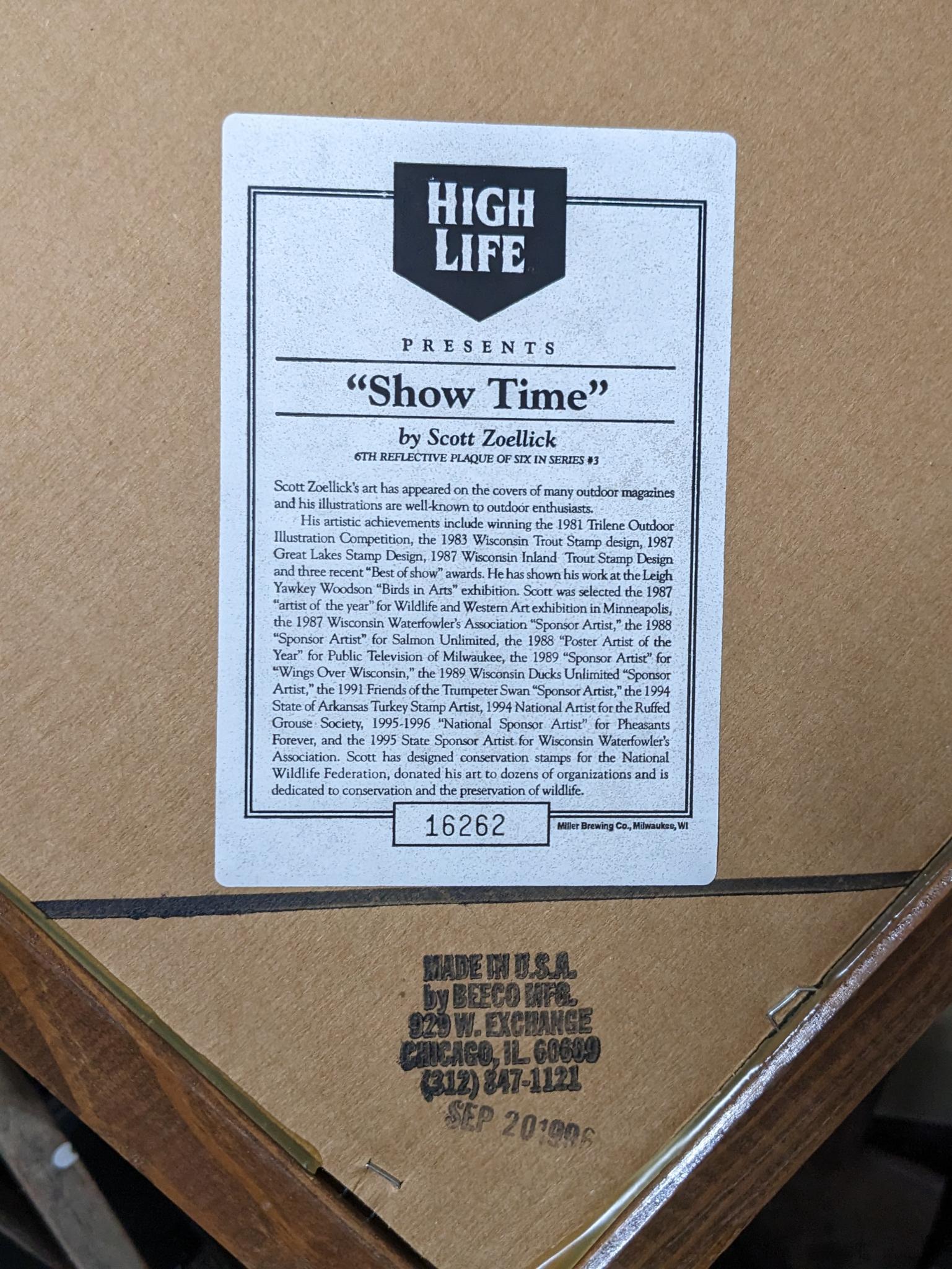 Miller High Life beer mirror, The mirror is in good condition, no chips or scratches noted on frame,