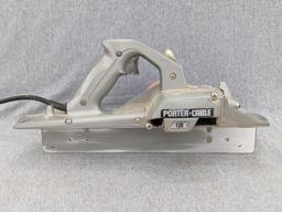Porter Cable heavy duty Porta-Plane is Model 126. Comes with box, wrench, manual. Runs and cord is