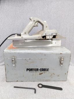 Porter Cable heavy duty Porta-Plane is Model 126. Comes with box, wrench, manual. Runs and cord is