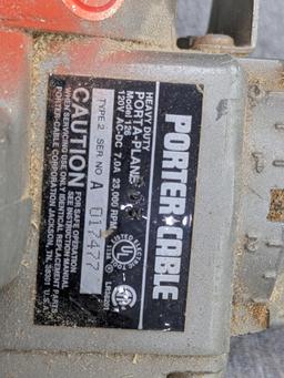 Porter Cable heavy duty Porta-Plane is Model 126. Comes with box, wrench, manual. Runs and cord is