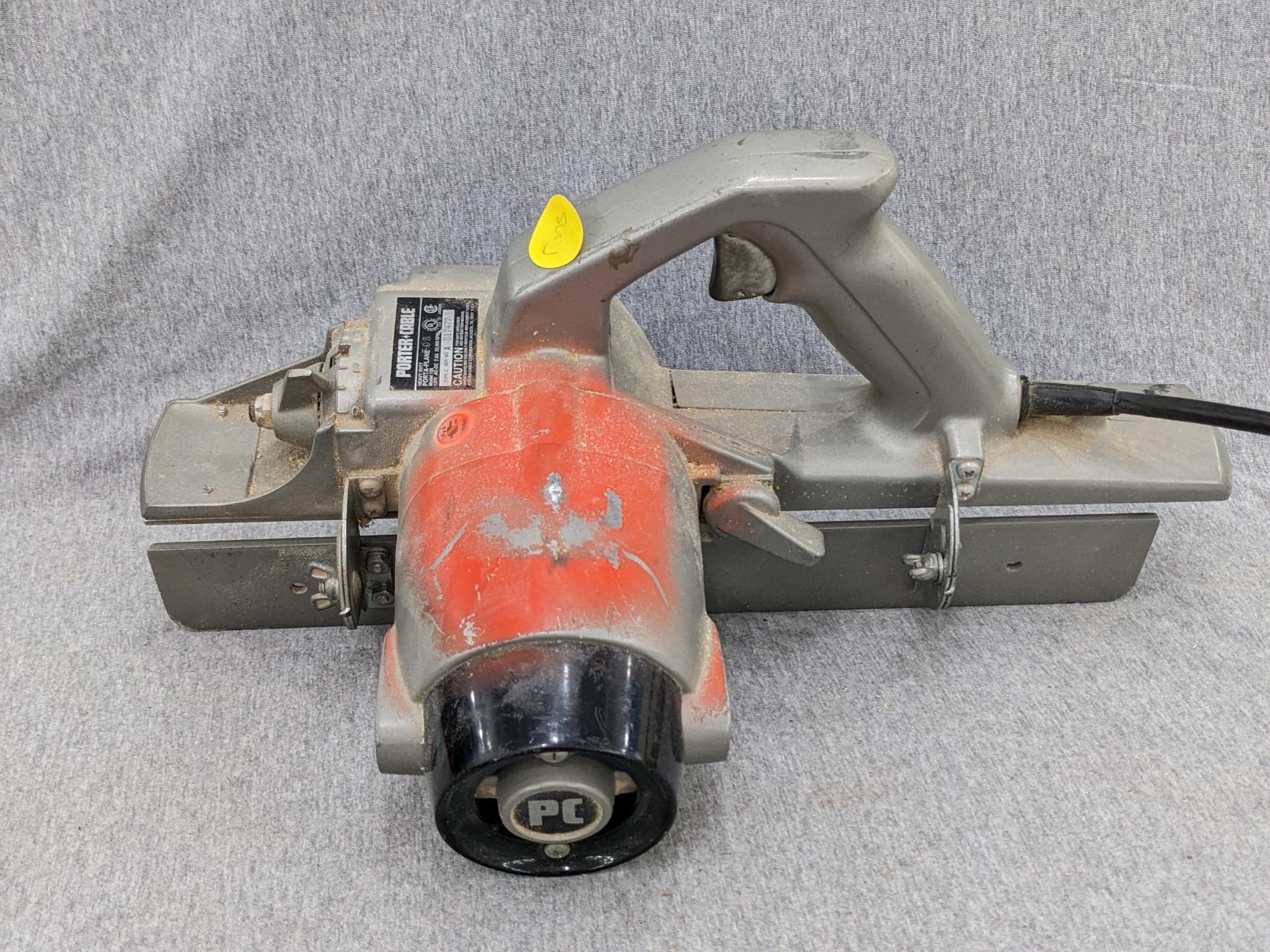 Porter Cable heavy duty Porta-Plane is Model 126. Comes with box, wrench, manual. Runs and cord is