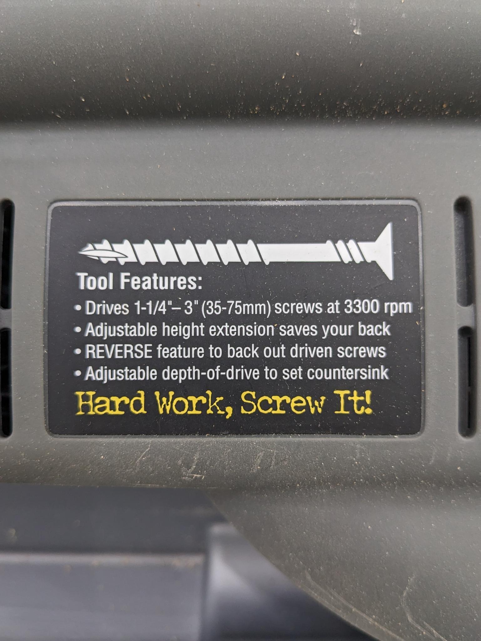 Senco Dura-Spin collated screw driver with box. Model DS300-AC. In good condition, runs. About 31"