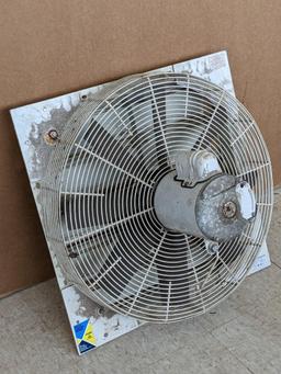 Dayton ventilation fan measures 23"x23" overall, all the louvers appear in good condition and has a