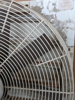 Dayton ventilation fan measures 23"x23" overall, all the louvers appear in good condition and has a