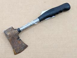 Hatchet w/ a 13" steel handle, and a 4-1/2" head.