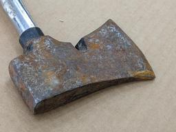 Hatchet w/ a 13" steel handle, and a 4-1/2" head.