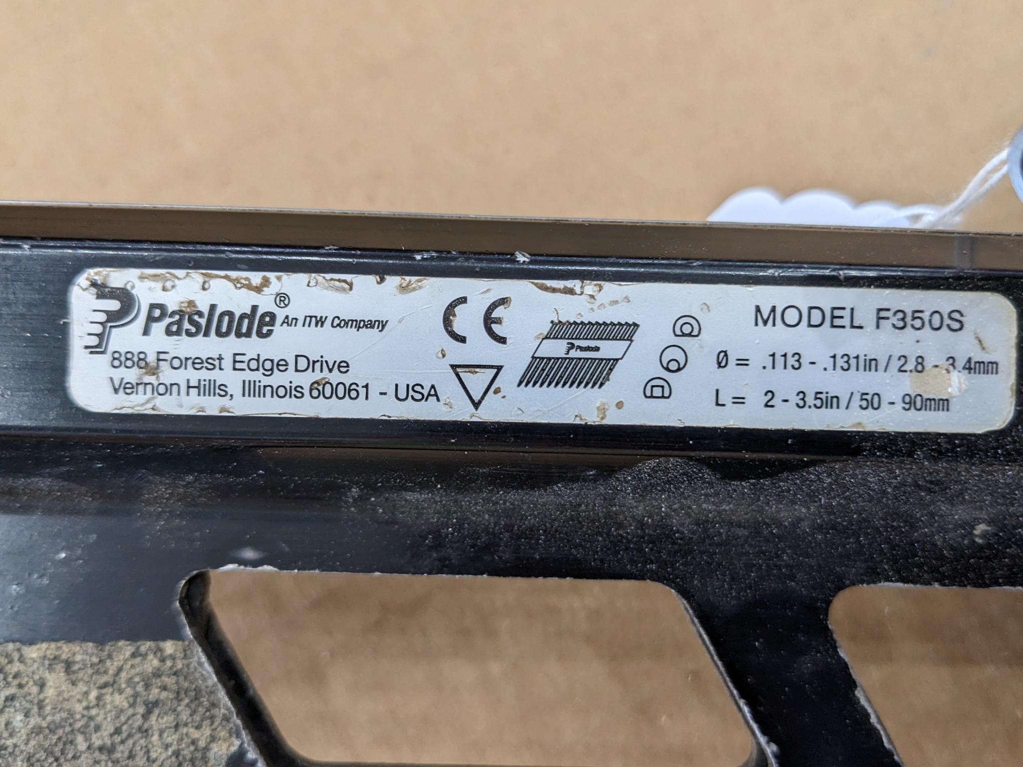 Paslode Power Master Plus 3-1/2" thirty degree framing nailer is Model F350S.