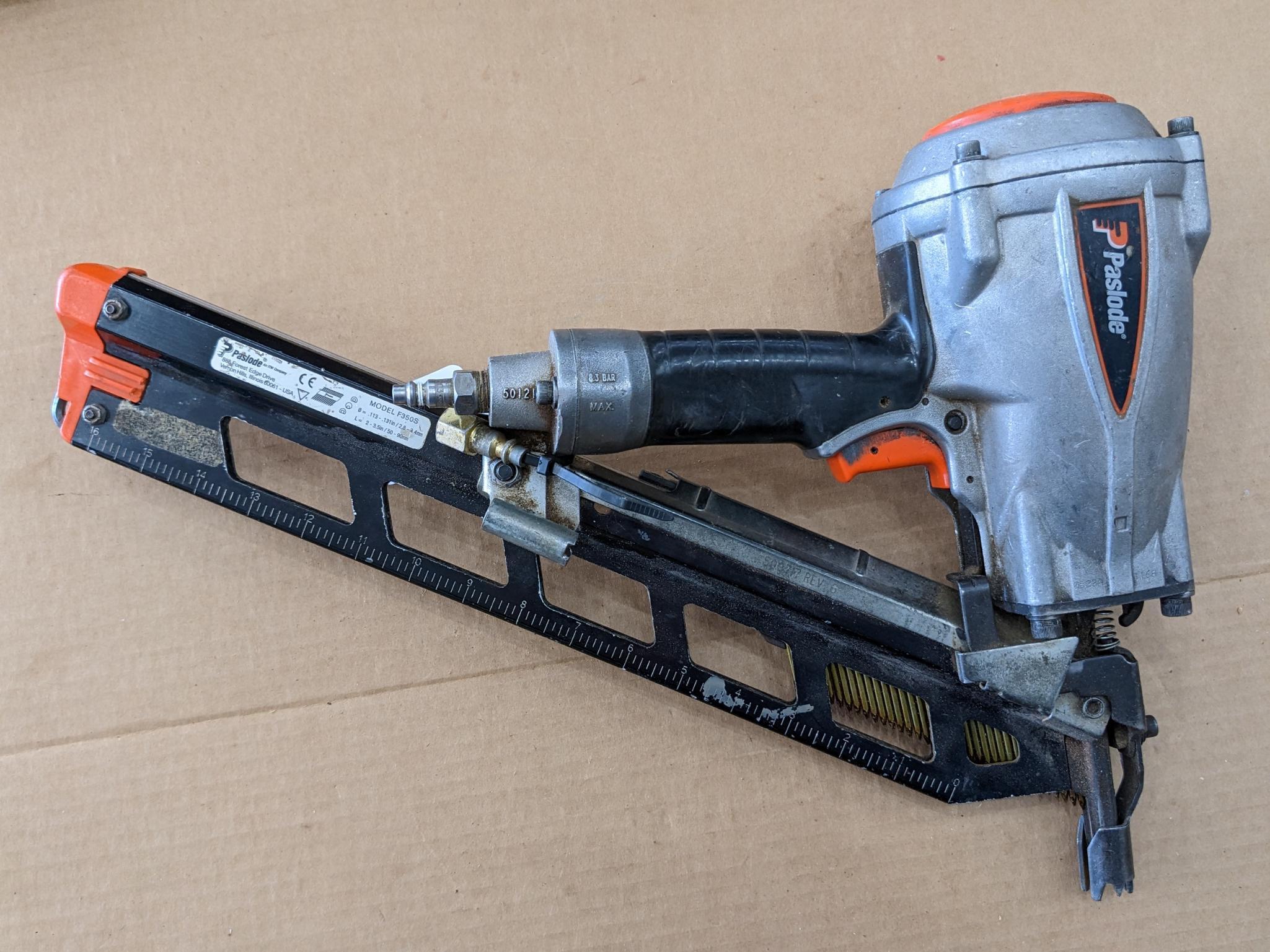 Paslode Power Master Plus 3-1/2" thirty degree framing nailer is Model F350S.