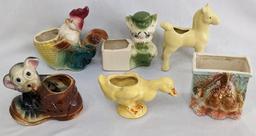 Several vintage planters would look great in your kitchen window. Pieces in overall nice condition