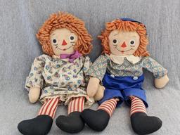 Ragged Ann and Andy dolls are approx 20" tall and in overall good condition.