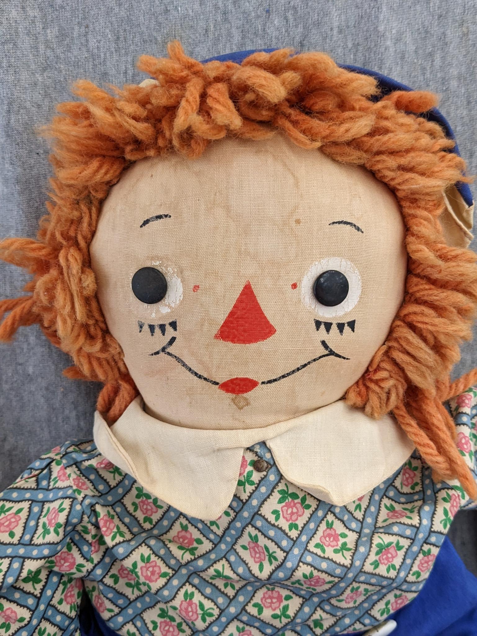 Ragged Ann and Andy dolls are approx 20" tall and in overall good condition.