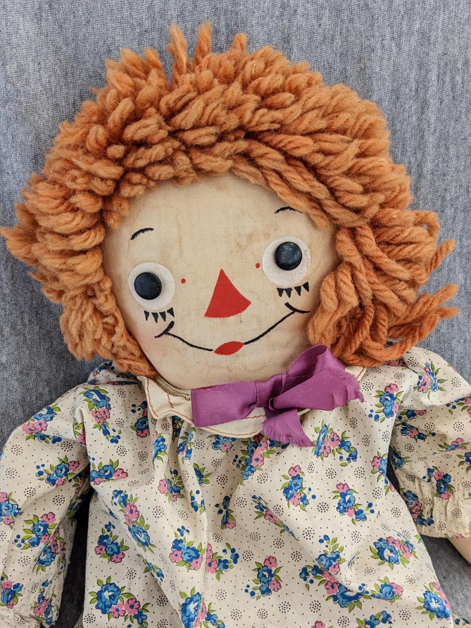 Ragged Ann and Andy dolls are approx 20" tall and in overall good condition.