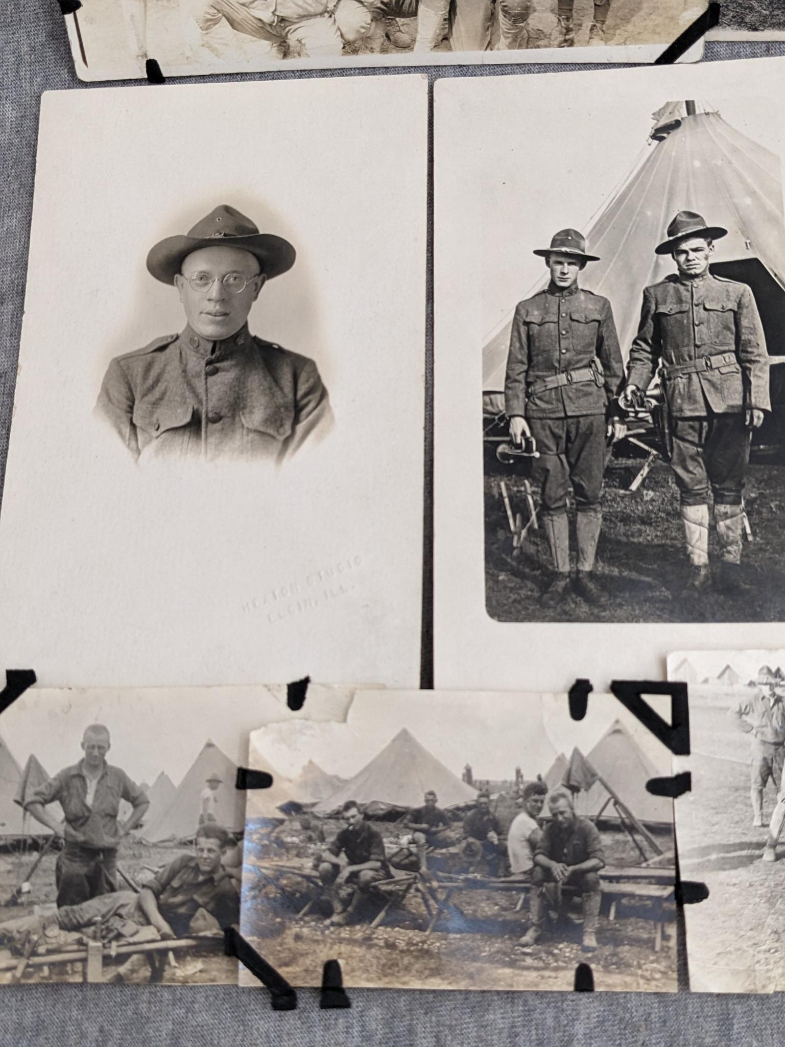 13 Vintage Military pictures and post cards in varying conditions. Largest is 3-1/2" x 5-1/2".