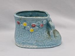 Small vases and planters; largest vase measures 5" x 5".