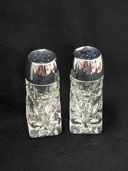 Anchor Hocking Early American Prescut set with original box. Incl cruets, salt and pepper shakers,
