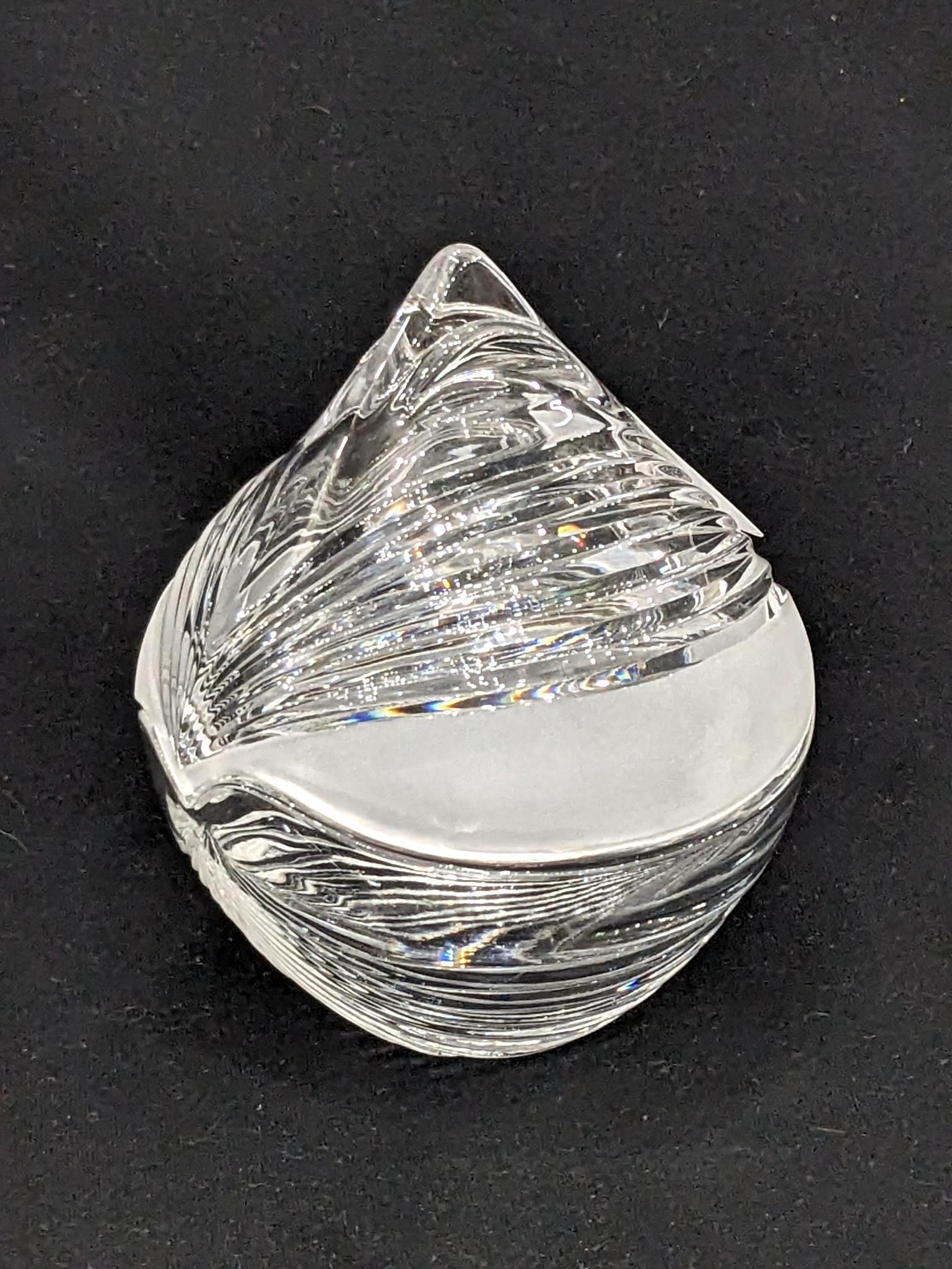 Anna Hutte Bleikristall Lead Crystal frosted and ribbed candy dish in nice condition and measures 5"