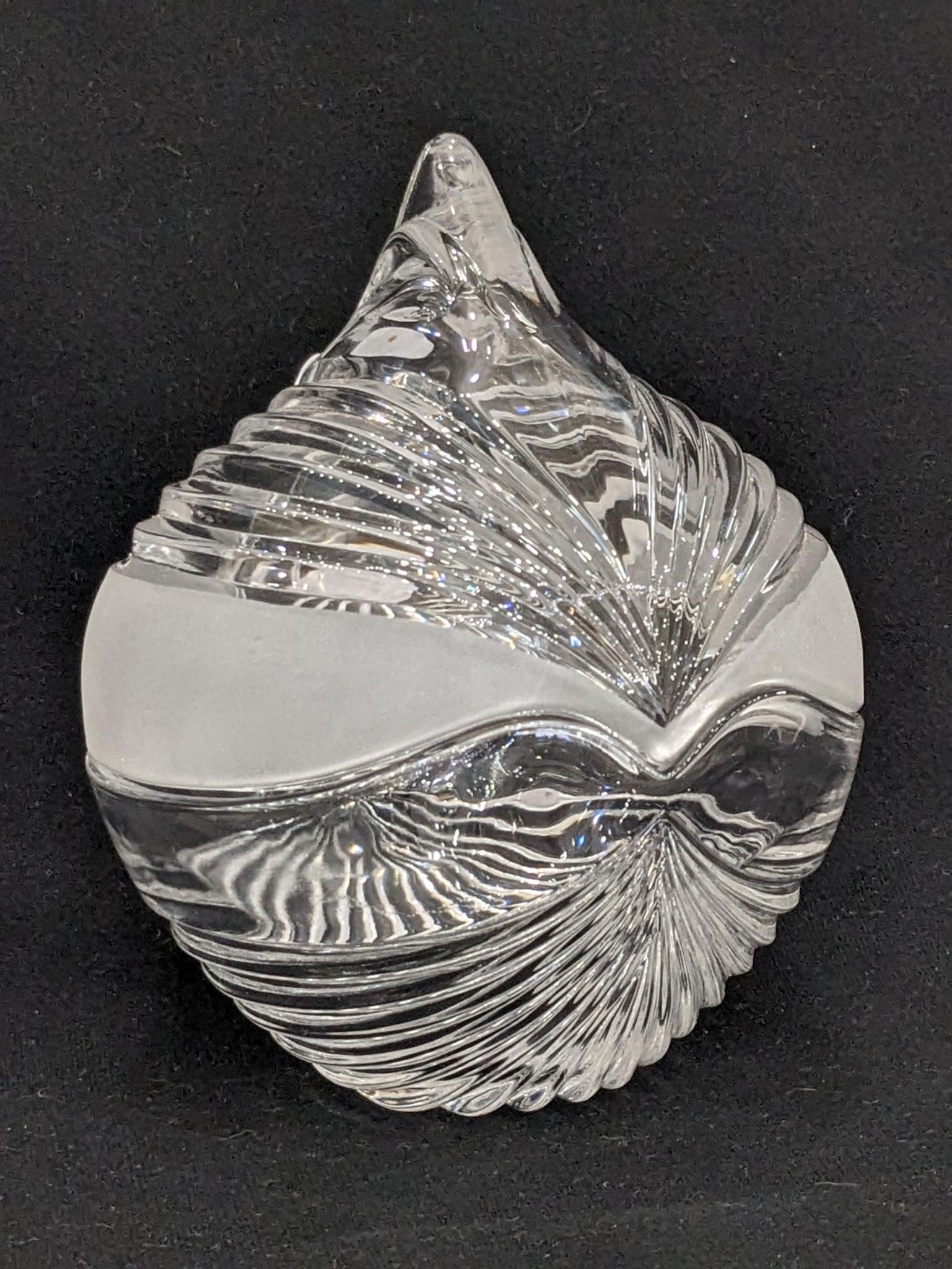 Anna Hutte Bleikristall Lead Crystal frosted and ribbed candy dish in nice condition and measures 5"