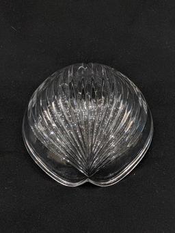 Anna Hutte Bleikristall Lead Crystal frosted and ribbed candy dish in nice condition and measures 5"