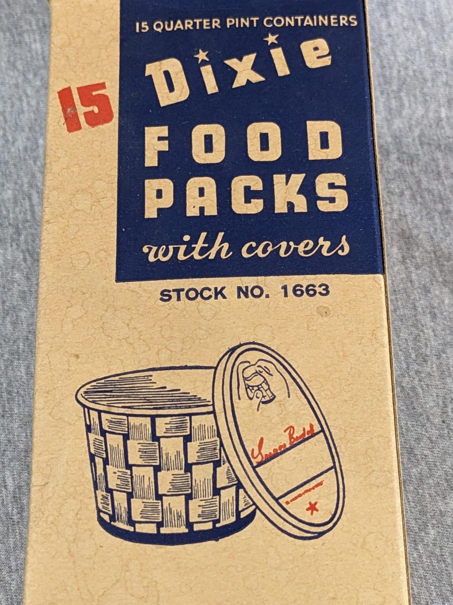 Vintage Dixie Food Packs containers in original box, jello mold, cookie cutters, juice strainer and