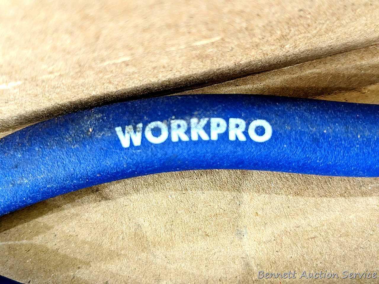 Set of WorkPro pliers; another set of pliers, largest set of slip joint pliers are 10".