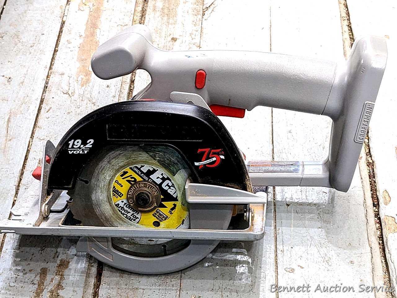 Craftsman 5-1/2" cordless trim saw and flashlight with case - no batteries or charger; Craftsman