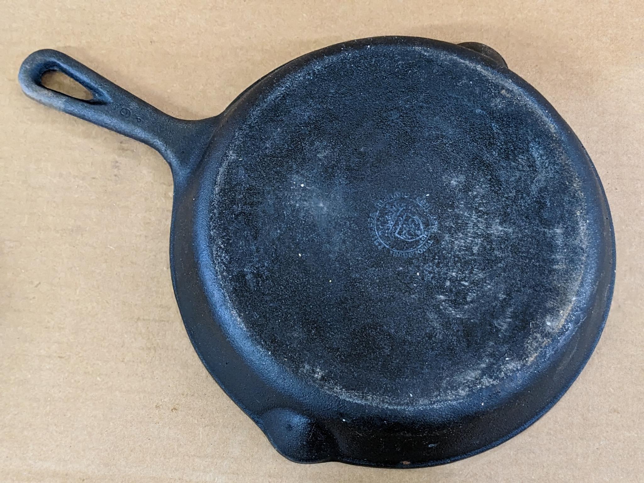 Set of three matching cast iron fry pans, largest is 10".