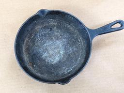 Set of three matching cast iron fry pans, largest is 10".