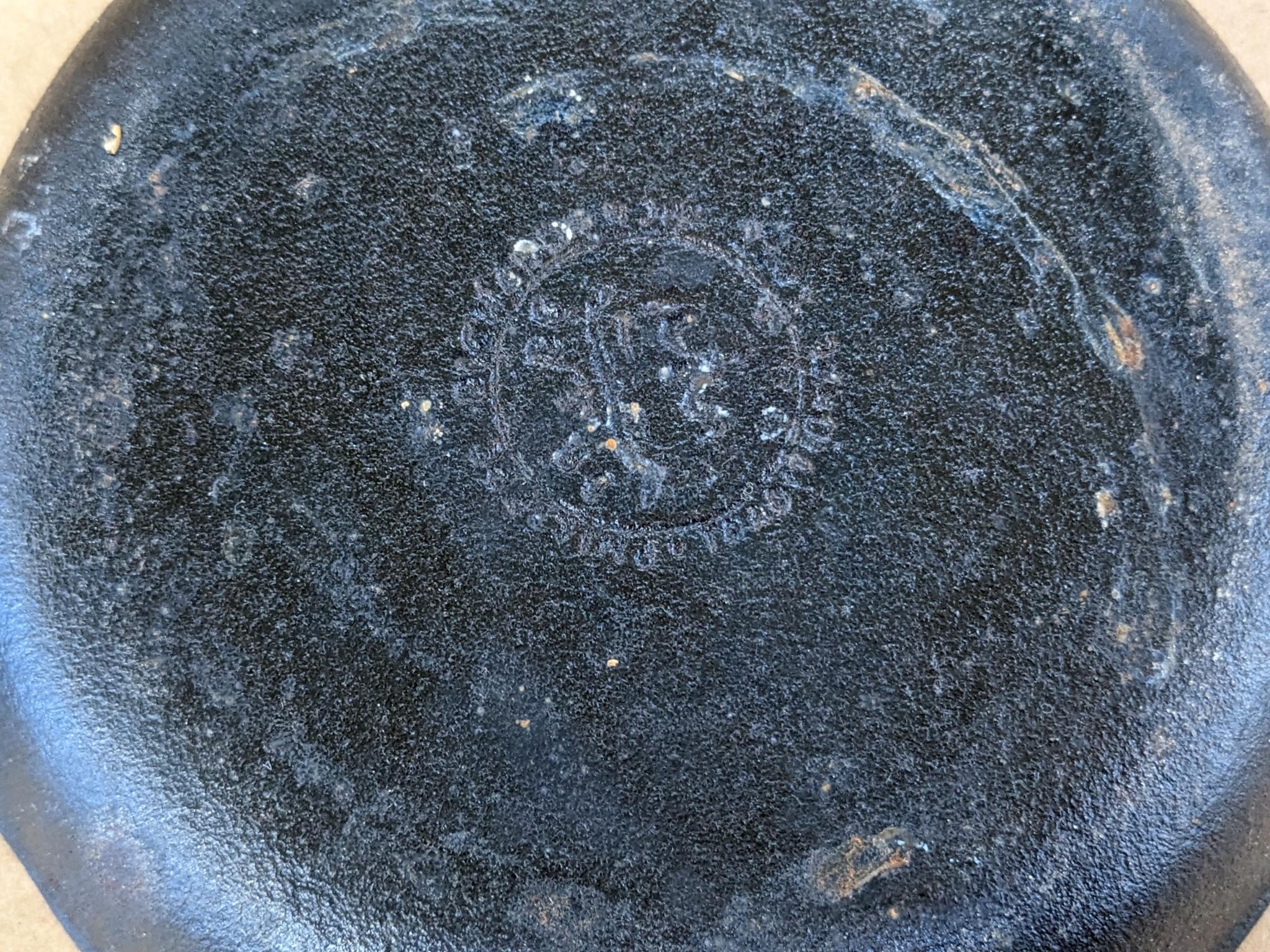Set of three matching cast iron fry pans, largest is 10".