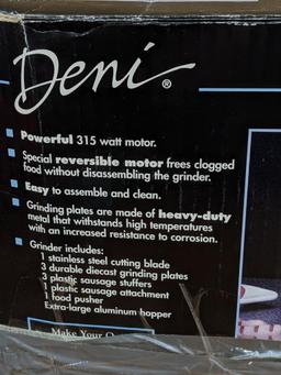 Deni Professional meat grinder, the grinder shows little use and looks like it has all the parts.