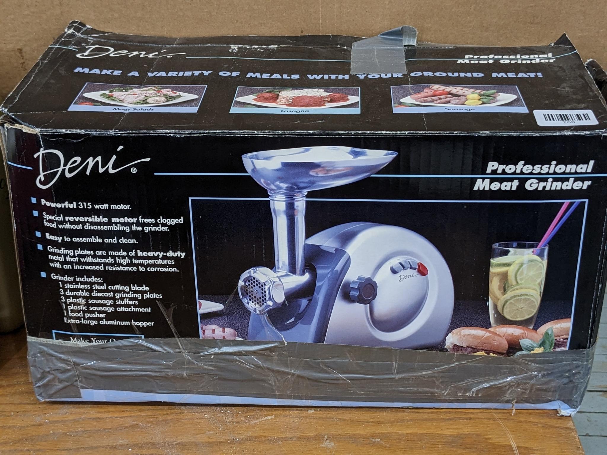 Deni Professional meat grinder, the grinder shows little use and looks like it has all the parts.