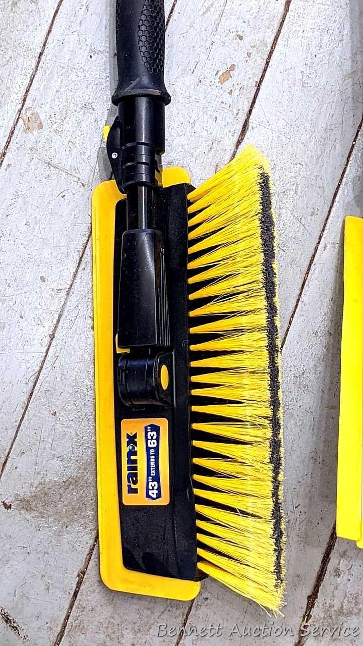 Two extendable windshield brushes - ice scraper combination ice scrapers by Michelin and Rain X, the