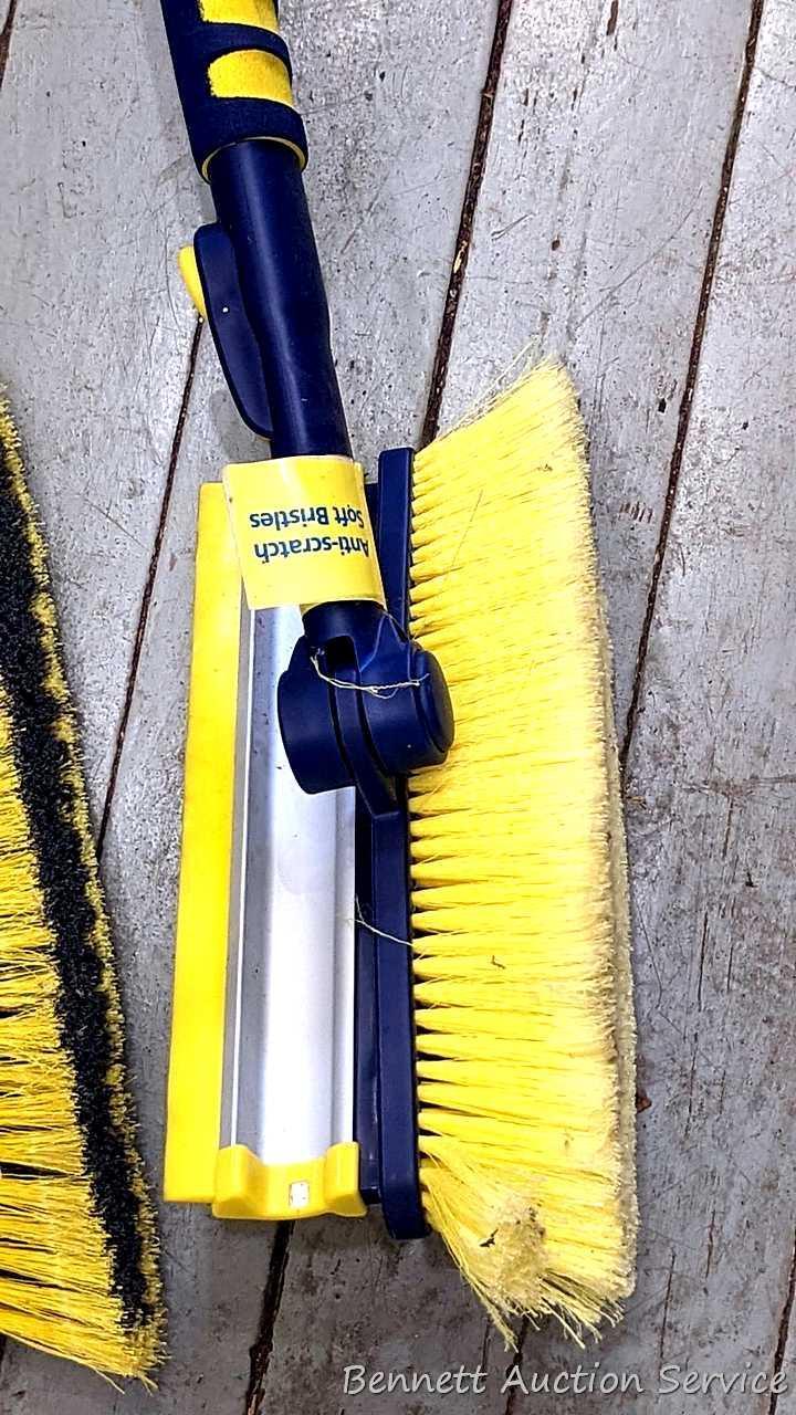 Two extendable windshield brushes - ice scraper combination ice scrapers by Michelin and Rain X, the