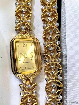 Sarah Coventry and other ladies quartz wristwatches. Pretty pieces, one with sun/moon movement. None
