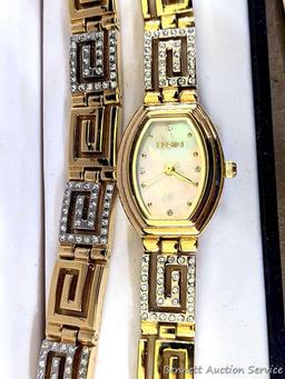 Sarah Coventry and other ladies quartz wristwatches. Pretty pieces, one with sun/moon movement. None
