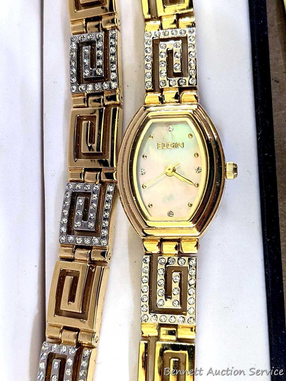 Sarah Coventry and other ladies quartz wristwatches. Pretty pieces, one with sun/moon movement. None
