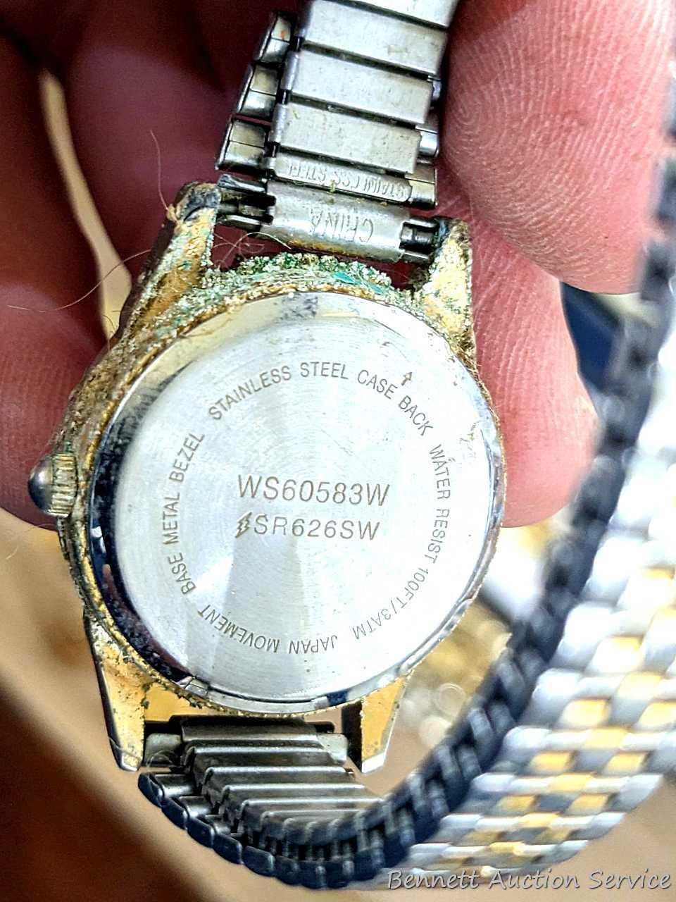 Sarah Coventry and other ladies quartz wristwatches. Pretty pieces, one with sun/moon movement. None