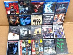 Twenty DVDs including The Craft, Annabelle, The Butterfly Effect, Creepy Kids & Clowns, Halloween,