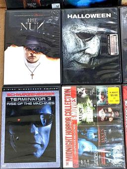 Twenty DVDs including The Craft, Annabelle, The Butterfly Effect, Creepy Kids & Clowns, Halloween,