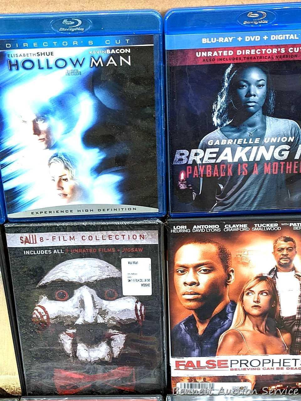 Twenty DVDs including The Craft, Annabelle, The Butterfly Effect, Creepy Kids & Clowns, Halloween,