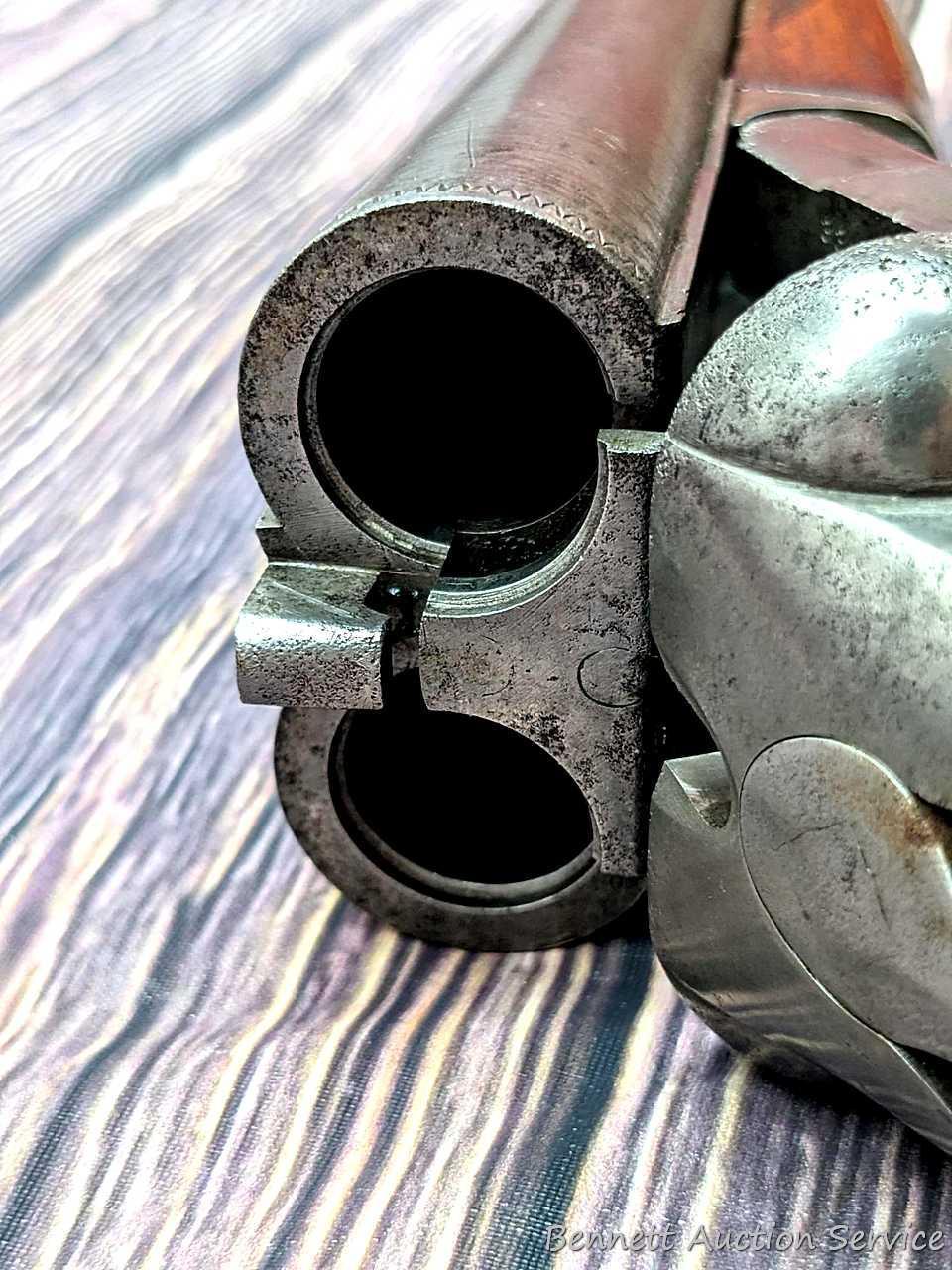 Ithaca "Crass" hammerless double barrel side by side 12 gauge shotgun with Damascus barrels and