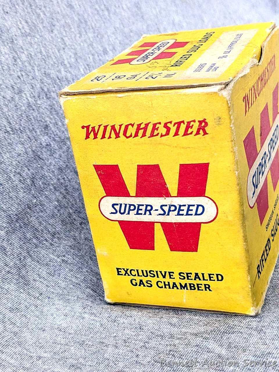 25 rounds of Winchester Super Speed 16 gauge shotshells with 7/8 oz slugs. The box is in pretty good