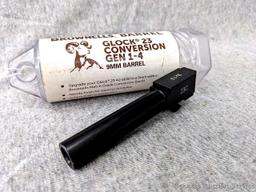 Brownell's 9mm pistol barrel conversion for Glock 23, Gen 1-4. New in package.