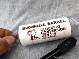 Brownell's 9mm pistol barrel conversion for Glock 23, Gen 1-4. New in package.